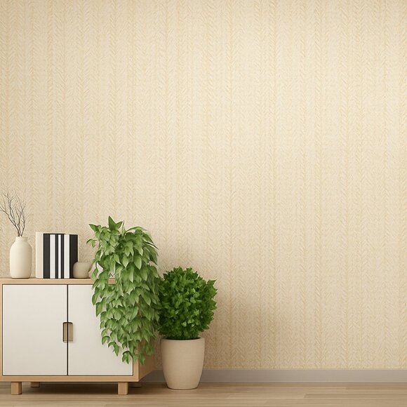 Vintage 1990s Pale Stripe Motif Wallpaper - Picture 1 of 6